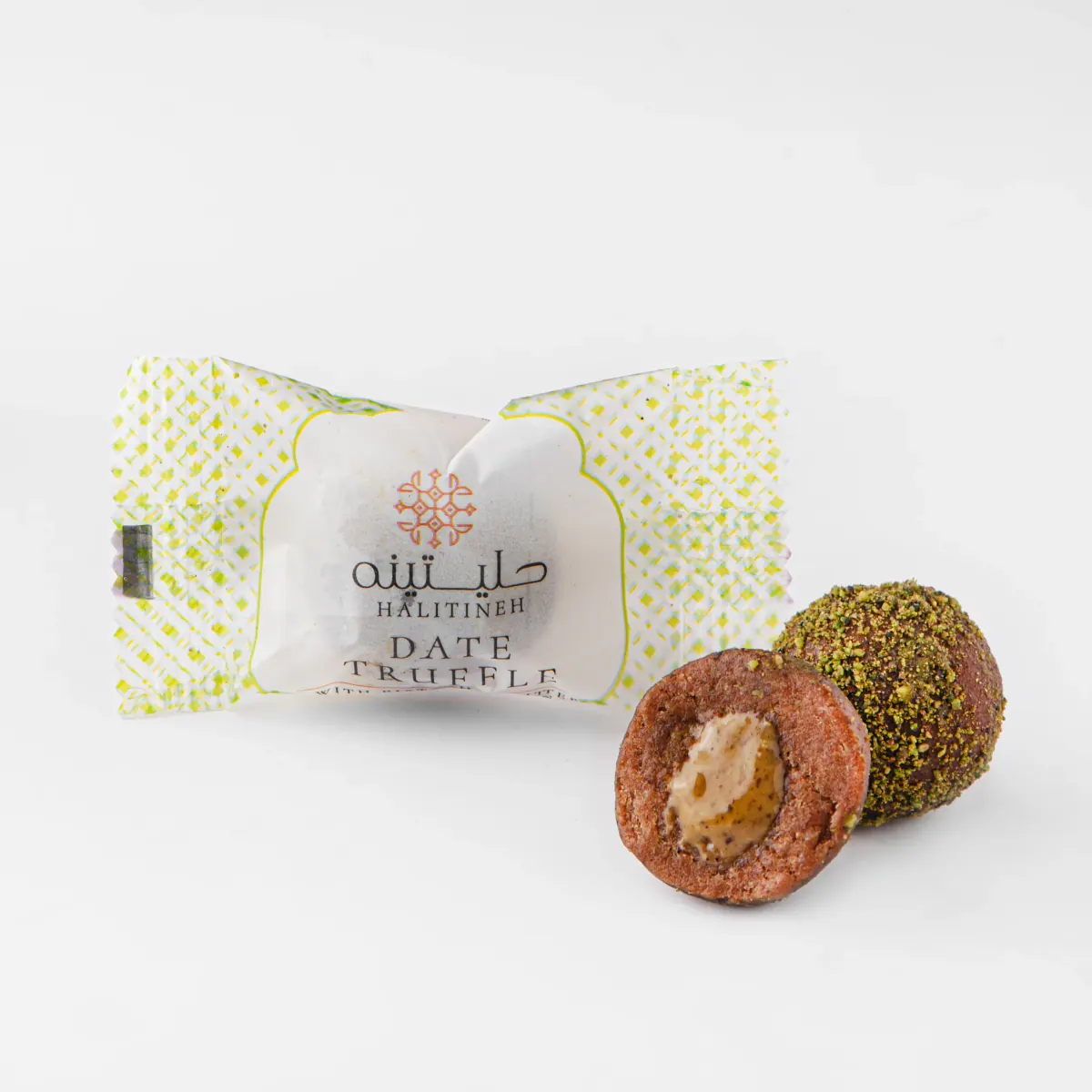 Pistachio date truffle · 300 g cylinder